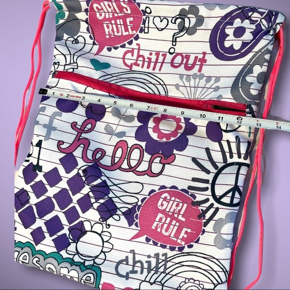 Handmade String Bag Durable Zipper Pocket Tote Backpack - Picture 11 of 16